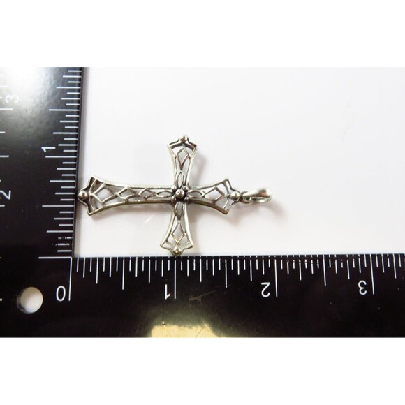 925 Filigree Christian Cross Pendant Fancy Saint John Silver Cross Pendant 1 - Picture 5 of 5